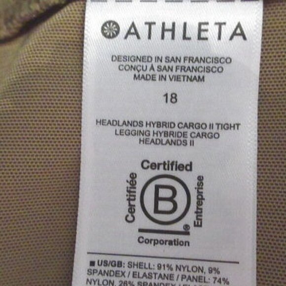 ATHLETA Headlands HYBRID Cargo II Size 18 TIGHT Legging PANT Pockets ADJUSTABLE - Picture 5 of 10
